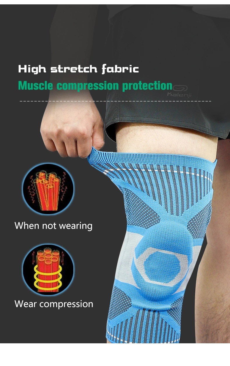 Breathable Mesh Easy Pulling up Silicone Knee Pad Support