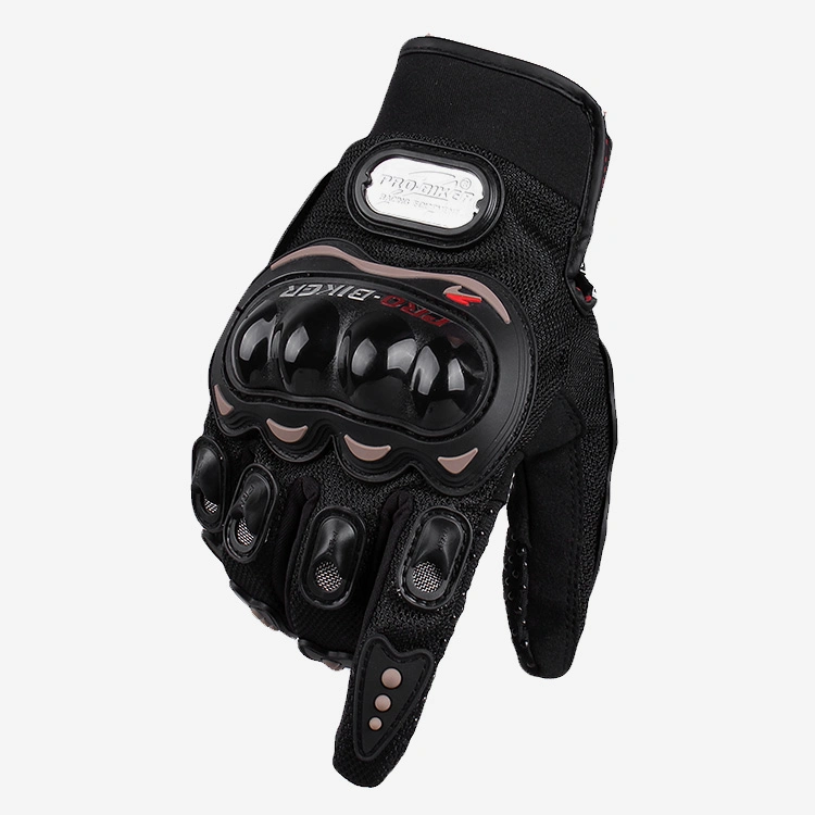 Professional Custom Protective Black PRO Biker Gloves High Quality Leather Motorcycle Gloves for Sale