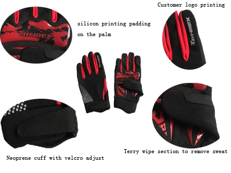 Anti-Slip Silicon Cycling Full Finger Bicycle Padding Workout Glove